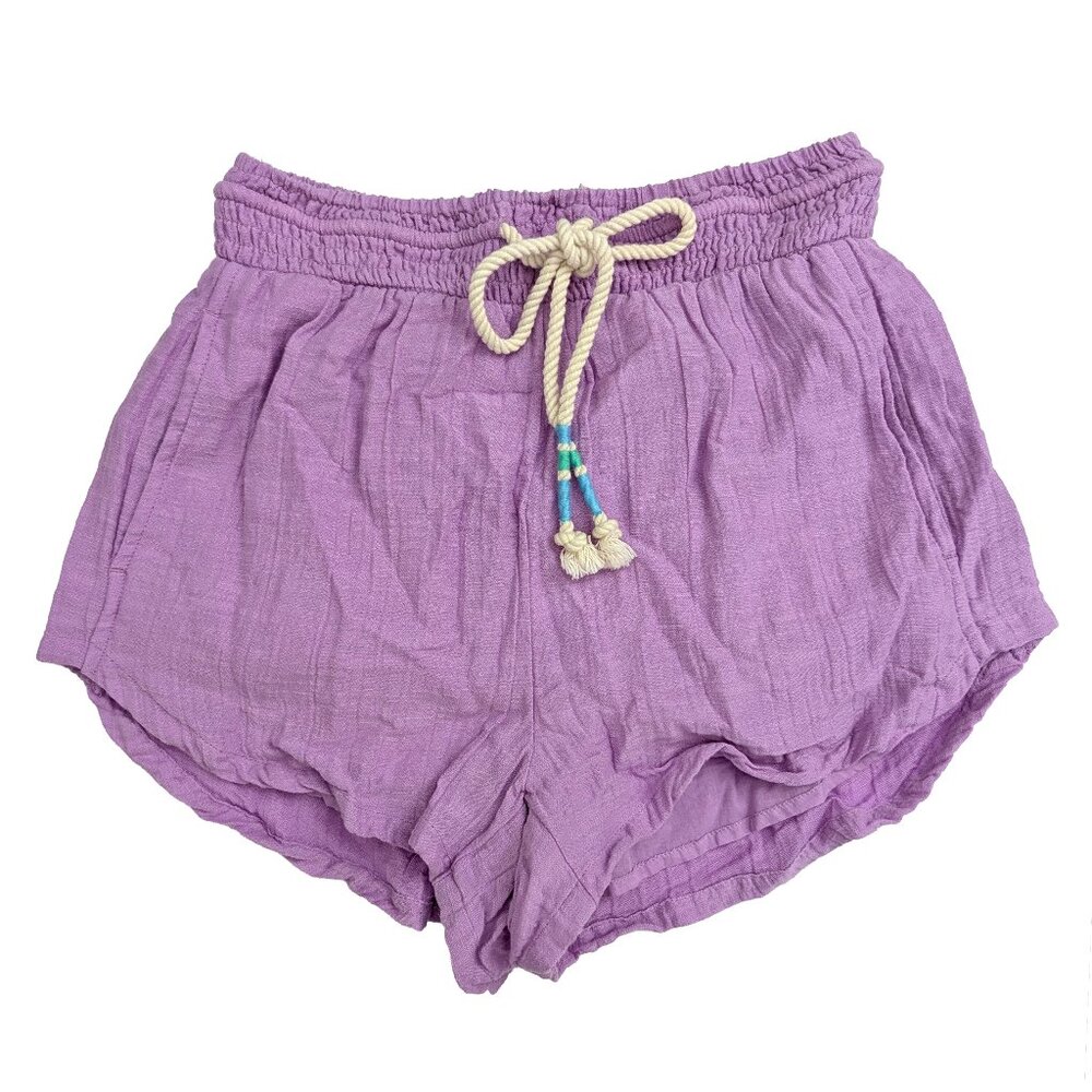 AE Dolphin Shorts XXS Lilac Purple with Rope Tie and Blue Green Accents